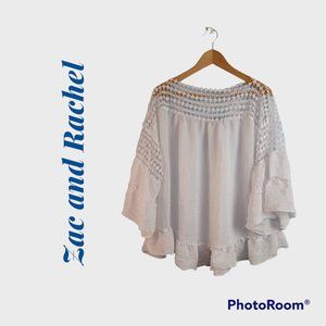 Zac & Rachel Woman Peasant Blouse White Size 1X